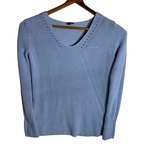 Talbots Sweater Women's Size Small S Knit LS Pima Cotton Lavender Blue - Picture 1 of 8
